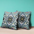 thumbnail image 4 of Amrita Sen Bohemian Mandala Vector Throw Pillow with Removable Cover in White Blue Yellow 16x16, 4 of 5