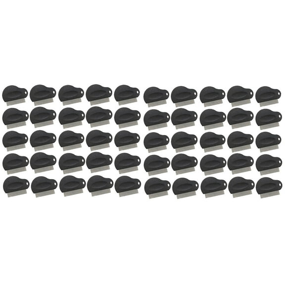 Pet Flea Combs Contoured Grip 3" 29 Tooth Tool Black or Purple Bulk Available (Black - 50 Combs)
