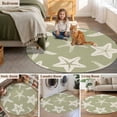 thumbnail image 6 of Starfish Washable Round Area Rug 3 ft, Summer Beach Nautical Ocean Sea Star Marine Life Sage Green, Soft Non Slip Rugs Stain Repellent Indoor Felt Carpet for Living Dining Room Bedroom Home Office, 6 of 9