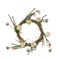 Northlight 11" Unlit Brown/Pink Artificial Christmas Floral Twig Wreath