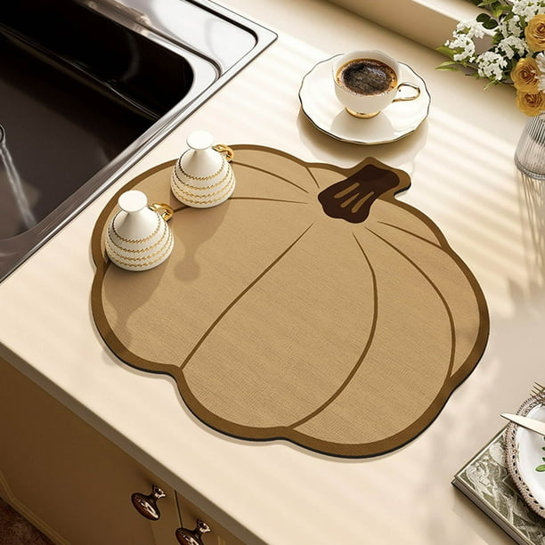 Xihbxyly Tapete de Cocina con Temática de Acción de Gracias, Tejido Absorbente Suave, Base de Goma Antideslizante, Aislamiento Térmico, Varios Estilos, Ideal para Sala de Estar y Comedor. Incluye 1 T