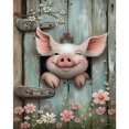 thumbnail image 1 of Kit de pintura por números sobre lienzo, arte al óleo artesanal, imagen de cerdo, decoración de pared del hogar, 40x50cm, 1 of 9