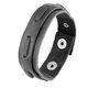 thumbnail image 1 of Pulsera unisex de piel de vaca sintética de estilo simple, brazalete de doble capa, joyería para fiesta (negro), 1 of 1