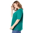 thumbnail image 3 of Woman Within Plus Size Perfect Elbow-Sleeve Square-Neck Tee, 3 of 6