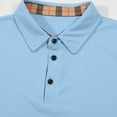 thumbnail image 6 of WREESH Men's Button-Up Henley Shirts Casual T-Shirt with Solid Color Turndown Collar and Short Sleeve for a Stylish Look Sky Blue, 6 of 9