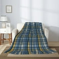 thumbnail image 3 of ZNDUO Scottish Checkered Blue Seamless Pattern Pattern Thickening Blanket, Fluffy Soft Cozy Flannel Throw Blankets, 50"x40" Inches, 3 of 8