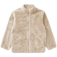 thumbnail image 3 of Alvivi Kids Girls Fleece Jacket Coat Full-Zip Turtleneck Tops with Pocket Fall Winter Outerwear Khaki 9-10, 3 of 6