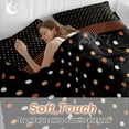 thumbnail image 4 of Orange Black Striped Bedding Duvet Cover Set Queen Size 4 Pieces Halloween Yellow White Polka Dot Bedding Set with Zipper Closure, 1 Comforter Cover 90x92 Inches 1 Flat Sheet & 2 Pillow Cases, 4 of 7