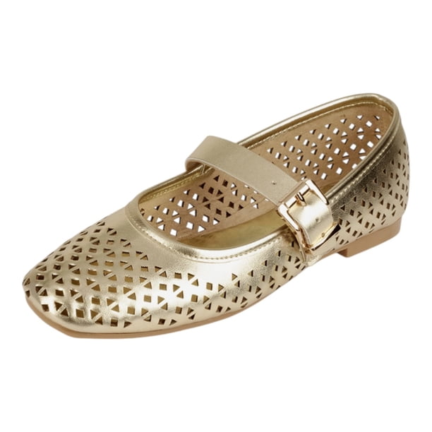 Mary jane Exterior Sintético Color Dorado Para Mujer De RBCOLLECTION