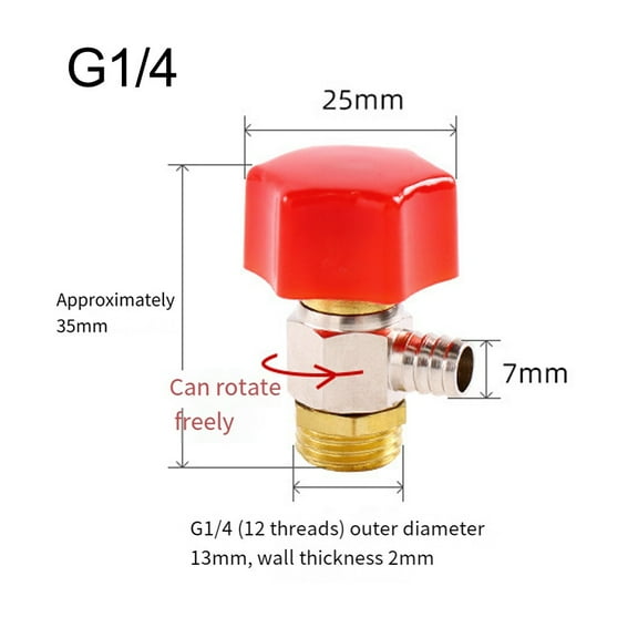 2-point G1/4 red cap brass automatic exhaust valve is for durable and efficient