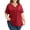 Wine-Red, variant on WellSize Women Plus Size Tops Dressy Lace V Neck Shirts Casaul Short Sleeve Tunic Blouses
