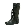 thumbnail image 2 of Bnwani Boots for Women New Winter Fashion Toe Flat Mid-Calf Versatile Casual Boot Green Size 8.5, 2 of 9