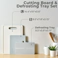 thumbnail image 3 of Linoroso Cutting Boards Set for Kitchen Included Defrosting Tray for Frozen Meat, Plastic Cutting Board Dishwasher Safe - Chalk White, 3 of 8