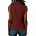 thumbnail image 4 of Womens Lapel Sleeveless Suit Vest One Button Cropped Blazer Waistcoat With Fake Pockets 2XL, 4 of 8