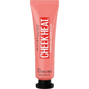 Maybelline Cheek Heat Gel Cream Blush, Coral Ember, 0.27 oz