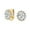 Gold-Tone, variant on Womens Traditional Bridal CZ Halo Oval Stud Clip-On Earrings for Non-Pierced Ears