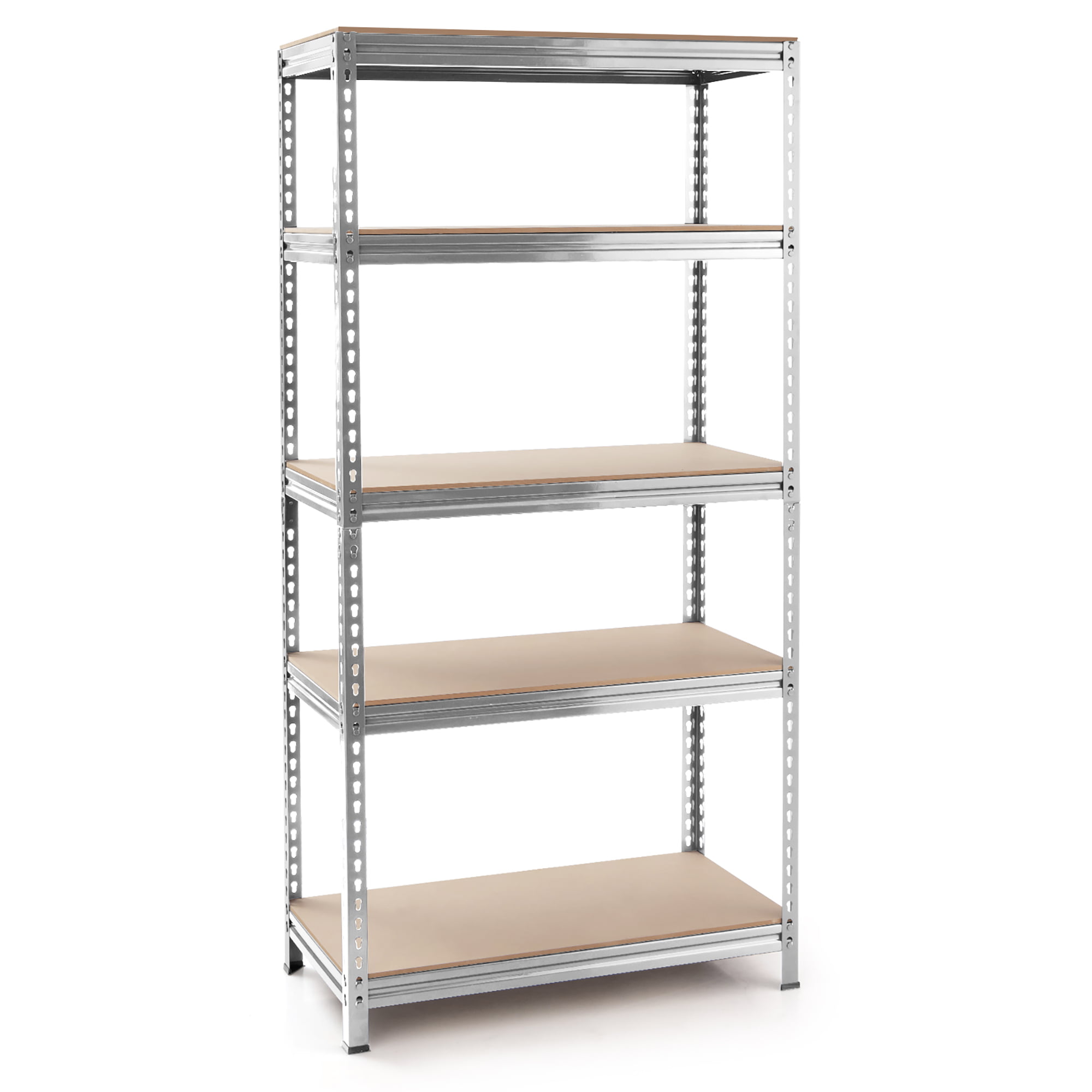 Costway 5-Tier Metal Storage Shelves 73'' Garage Rack W/Adjustable Shelves Silver
