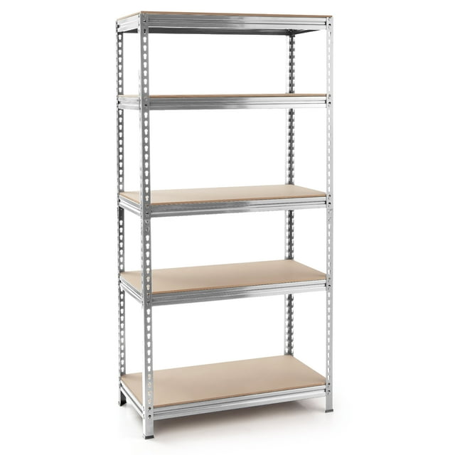 Costway 5-Tier Metal Storage Shelves 73" Garage Rack W/Adjustable Shelves Silver