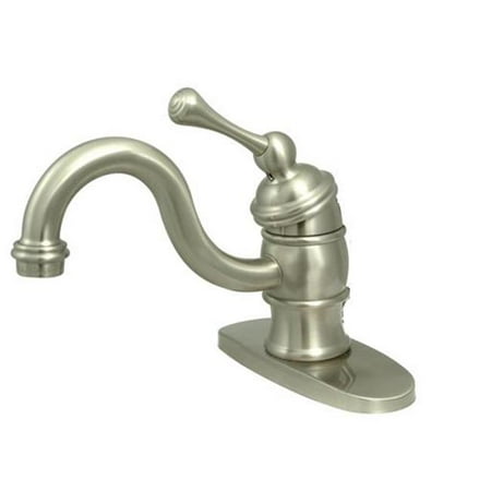 4 Lavatory Faucet Satin Kingston Brass Ks3408Bl 4 Inch Single Lever Handle Lavatory Faucet Without Pop-Up - Satin Nickel Finish ()