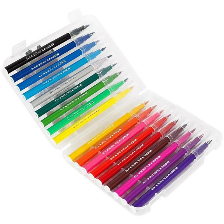 Watercolor Brush Pens 24 Vibrant Markers Pre-filled Color Precision Soft  Nylon Brush Tips Ideal for Coloring, Calligraphy, Painting, Drawing 