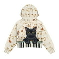 thumbnail image 5 of Xoenoiee Cat Music Note Print Long Sleeve Sweatshirts for Girls Quarter Zip Pullover Oversized Cropped Sweater Fall Winter Hoodies, 11-12 Years, 5 of 7