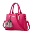 thumbnail image 3 of Faraee Womens Purses and Handbags Leather Shoulder Crossbody Bag Ladies Top Handle Bags Satchel with Zipper Plush Pendant Hot Pink, 3 of 5