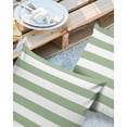 thumbnail image 2 of Pack of 2 Outdoor Pillow Covers, Geometric Sage Green Stripes Waterproof Square Throw Pillowcase Cushion Decorative Pillow Covers for Couch Patio Tent, 24x24 in, 2 of 6