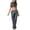 Black, variant on Women's Metallic Outfits 2 Piece Shiny Sets Shinny Sleeveless High Neck Crop Top High Waist Sweatpants Holographic Jogger Hip Hop 2PCS Clubwear Matching Sets for Party