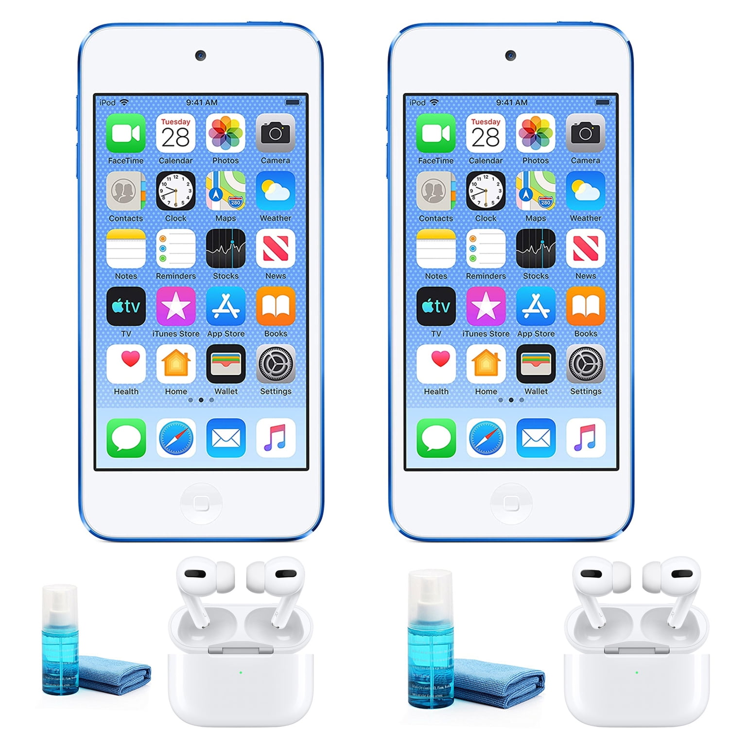Apple iPod touch 32GB - Blue with Apple AirPods (2 Pack Bundle