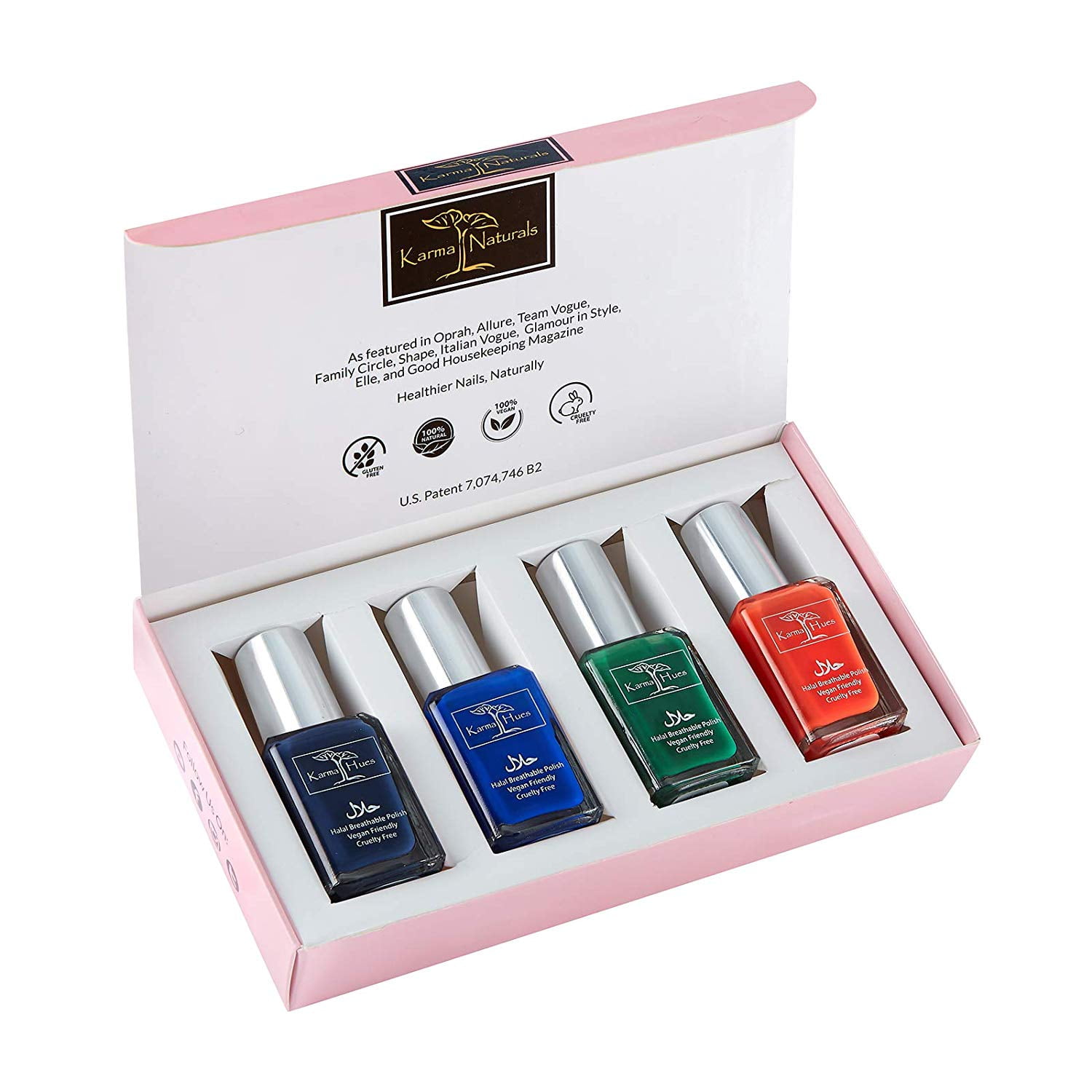 Karma Organic Beautiful Halal Certified Nail Polish Gift Set- Truly Breathable Cruelty Free and Vegan - Oxygen Permeable Wudu Friendly Nail Enamel (Ramadan)