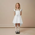 thumbnail image 6 of Favoffer Summer Girl's Ruffle Sleeve Mesh A-Line Dress - Belted Casual Party Dress with Pockets for Daily, Vacation, Big Kids 5-14Y, 6 of 7