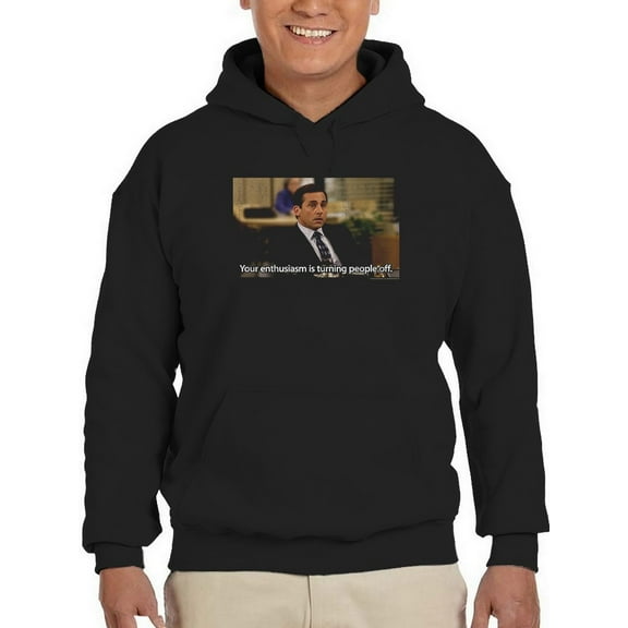 Michael Scott Enthusiasm Quote Hoodie Men The Office, Male Large