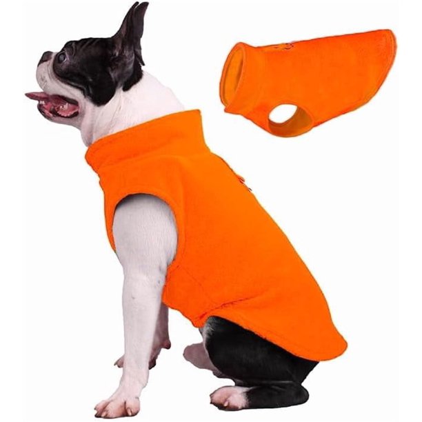 Jersey para perros, chaleco polar JACKO & CO, naranja, para pequeños y medianos