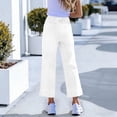 thumbnail image 6 of Elvqul White Bell Bottom Jeans for Women Womens Pants Boyfriend Jeans Women Denim Pants, 6 of 7