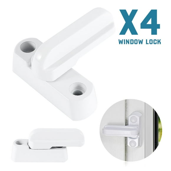 4Pcs Sash Jammers Extra Security Locks Zinc Alloy Sash Blocker for Upvc Window & Doors Restrictor Baby Child Safety White