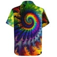 thumbnail image 2 of Rebaike Men's Tie Dye Hawaiian Shirt Psychedelic Button Down Short Sleeve Shirt Lightweight Beach Shirt, 2 of 11