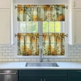 thumbnail image 3 of Kitchen Curtains 24 Inch Short - 3 Panel Set, Boho Sunflower Butterfly Floral Print, Rod Pocket Window Curtain for Rustic Farmhouse, Country Vintage Summer Decor, Easy Wash, 3 of 6