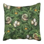 ARHOME Prehistoric Watercolor Collection of Dinosaur Body Parts Fossils and Plants Hand Pillow Case Cushion Cover 16x16 inch