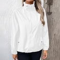 thumbnail image 5 of HOMBOM Waterproof Rain Jacket for Women with Pockets Bomber Walking Outdoor Winter Zipper Drawstring Lightweight Adults Raincoat, 5 of 6
