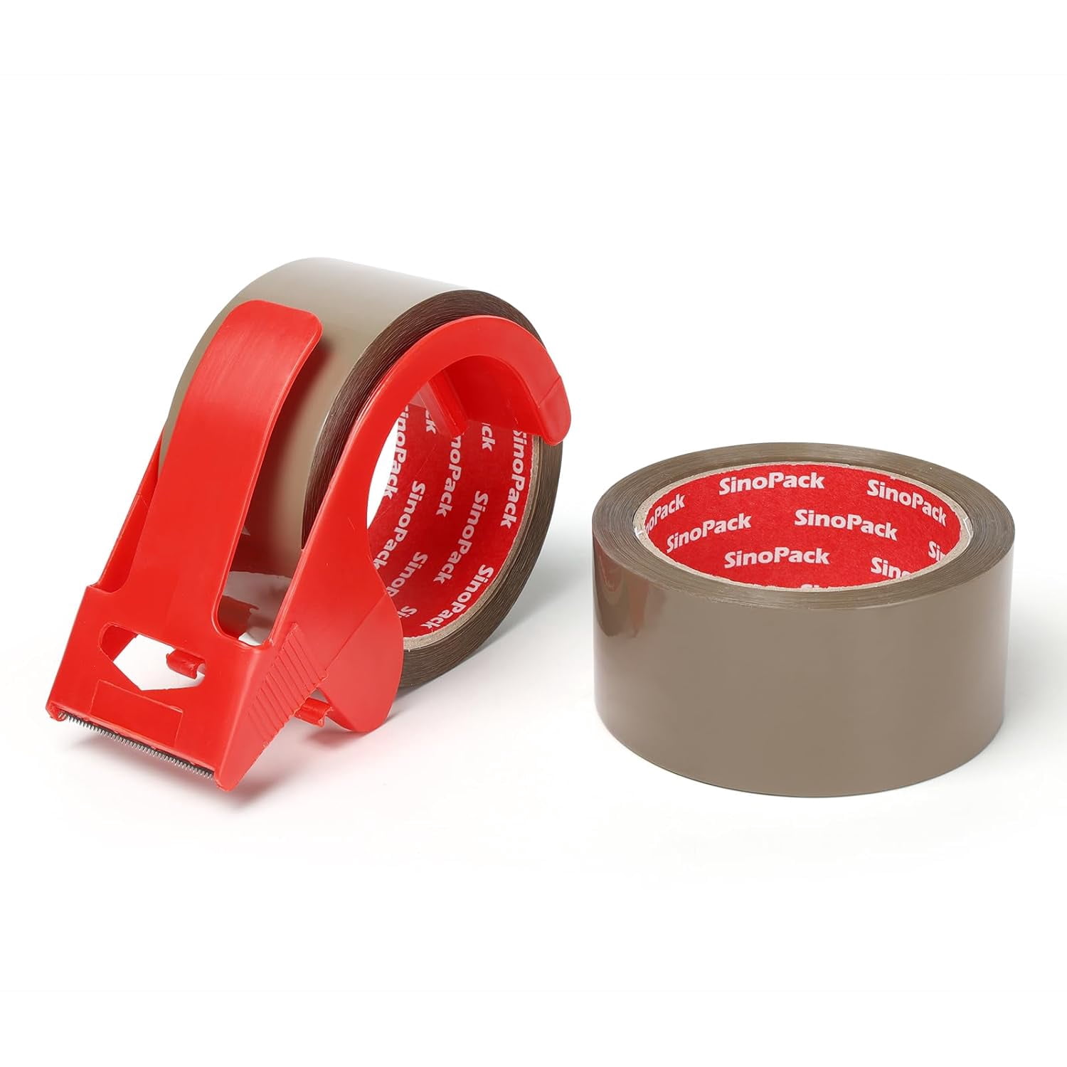 Heavy duty brown packaging tape 2 packs, 1.88 inches 55 yards with dispenser, suitable for shipping and handling, suitable for all types of boxes, strong sealing