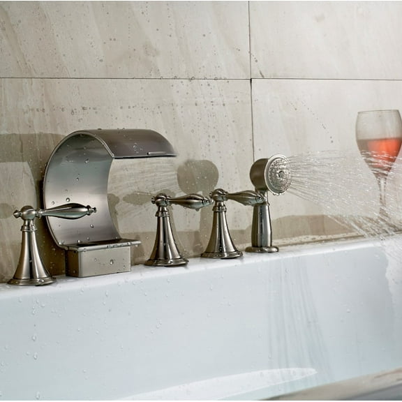 Juno Deck Mount Bathtub Faucet with Handheld Body Shower