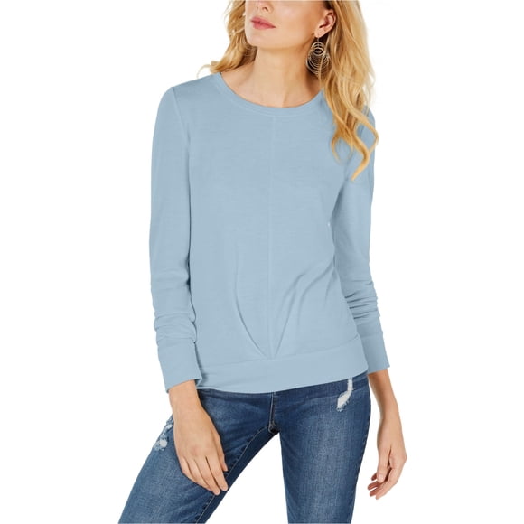 I.N.C Chandail en Molleton Plissé pour Femmes, Bleu, Grande Taille, 2X