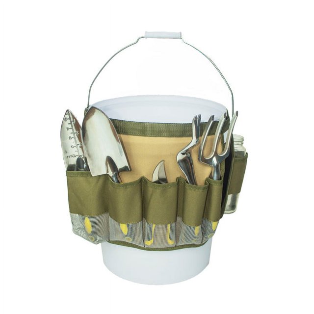 Riñonera para herramientas de jardín, 35x27cm (verde), equipo de jardín, bolsa plegable con múltiples bolsillos, bolsa de herramientas de tela Oxford 600D
