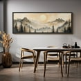 thumbnail image 6 of Large Framed Canvas Print Moody Forest Sunrise Painting, Tranquil Nature Scene Wall Art Decorative Ready to Hang Painting for Living room Bedroom - 60"x20" Black Frame, 6 of 9