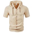 thumbnail image 1 of pstuiky camisetas camisas para hombre, Blusa de manga corta con cuello vuelto, transpirable, con botones y color liso para hombre camisetas de hombre m, 1 of 9