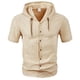 thumbnail image 1 of pstuiky camisetas camisas para hombre, Blusa de manga corta con cuello vuelto, transpirable, con botones y color liso para hombre camisetas de hombre m, 1 of 9