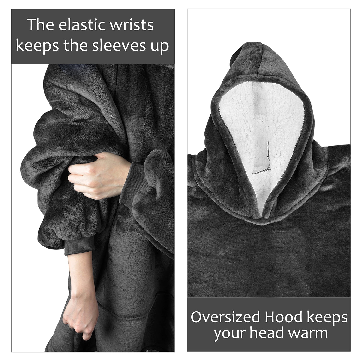 Solaris Oversize Sherpa Christmas Pullover Sweatshirt Blanket Hoodie (Women's Men's)