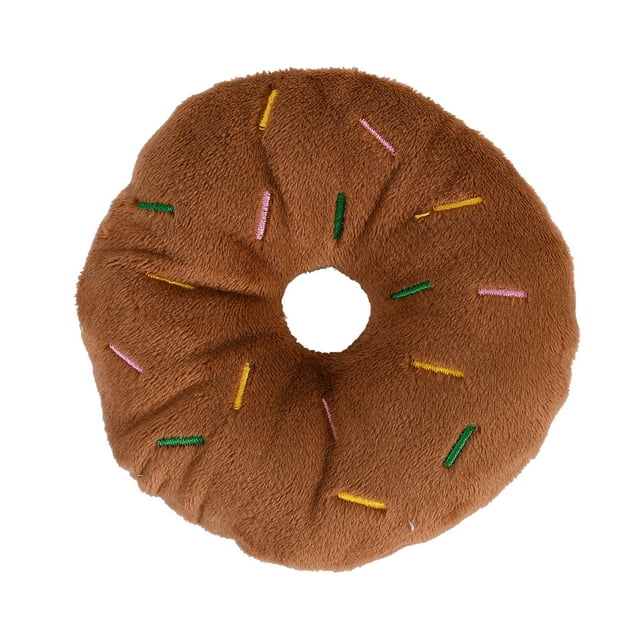 Donut Squeaky Chew Toy for Puppies and Dogs Interactive Pet Sound Entertainment