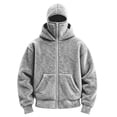 thumbnail image 4 of Gray Outfit for Man Fall Winter Long Sleeve Lounge Warm Fuzzy Basic Jackets Hoods Outfit Sweatshirts Man Zip Up 2026 S, 4 of 7