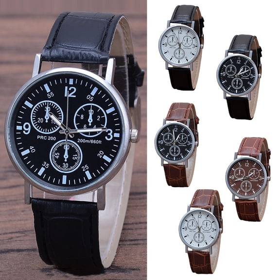 Resicozy Mens Watches 2026 Fashion Wrist Watch Casual Round Case Quartz Watches with Leather Strap Black with White Face